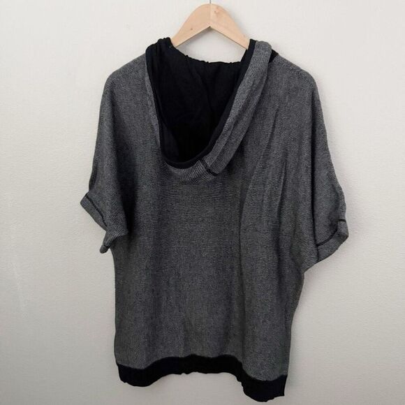 SOMA | Live Lounge Wear Hooded Sweater Heathered Knit Gray Black | Small/Medium - Picture 4 of 6